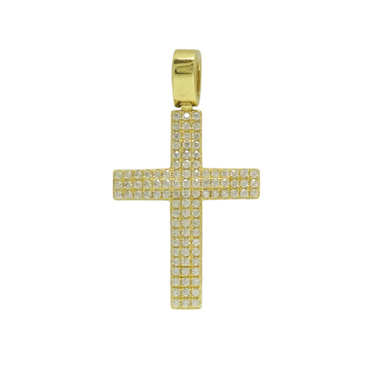 Χρυσός σταυρός Κ14 με ζιργκόν
